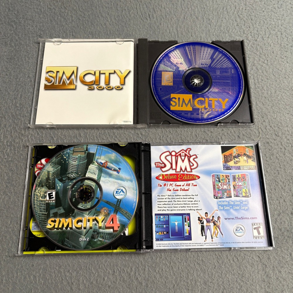 SimCity‎ 3000 and SimCity 4 PC CD-ROM Game Bundle Maxis EA Windows City Builder